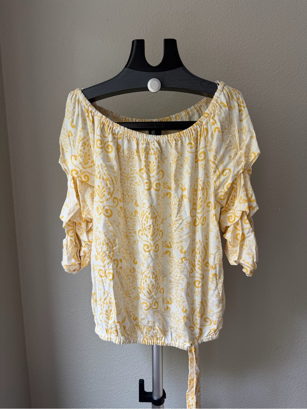 Vince Camuto Women’s Yellow Floral Off-Shoulder Blouse